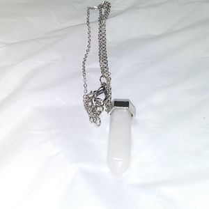 Gemstone Natural Quartz Crystal Point Chakra Healing Stone Necklace